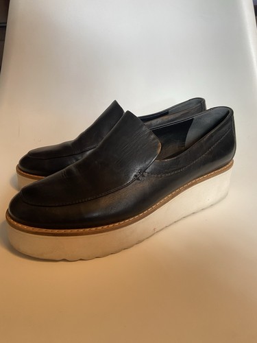 Vince Shoes Womens Size 6 M Zeta Loafer Black Leather Platform Casual Slip On - Picture 3 of 7