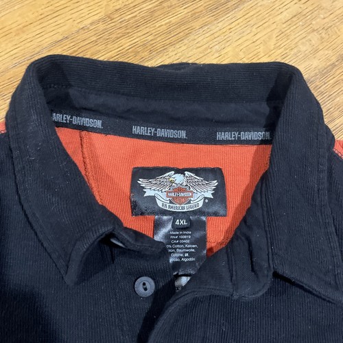 Vintage Harley-Davidson Rugby Polo Long Sleeve Shirt Large Embroidered 4XL - Picture 7 of 12