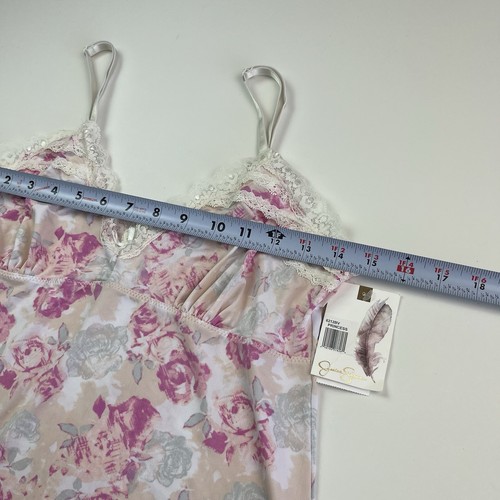 Jessica Simpson Y2K Babydoll Floral Lace Tank Top M Pink Roses Coquette Fairy - Picture 6 of 11