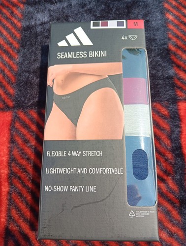 Adidas Damen 4er Pack Mehrfarbig Nahtlos Bikini Unterwäsche Größe M Neu mit Etikett Kostenloser Versand - Bild 2 von 8