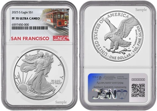 2025 S Silver American Eagle S$1 NGC PF70 Ultra Cameo #854
