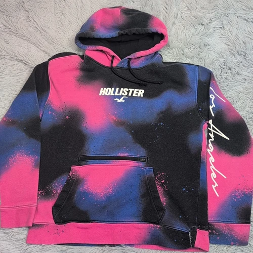 VETEMENTS Felpa vintage Hollister California donna M rosa con cappuccio Cosmic Los Angeles