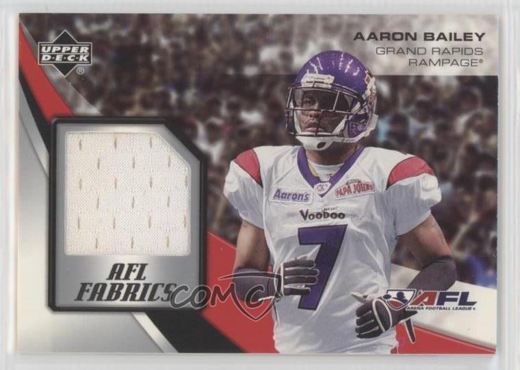2006 Upper Deck Arena Football AFL Fabrics Aaron Bailey #FA-AB 0lq2