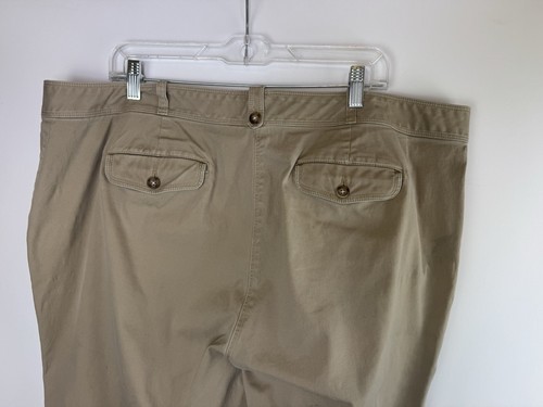 Talbot's Woman Size 20 W Khaki Heritage Fit Flat Front Chino Pants Tan EUC - Picture 4 of 10