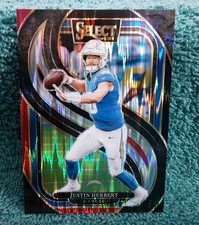 2024 Panini Select - Premier Level Justin Herbert #131 Black & Red Shock Prizm