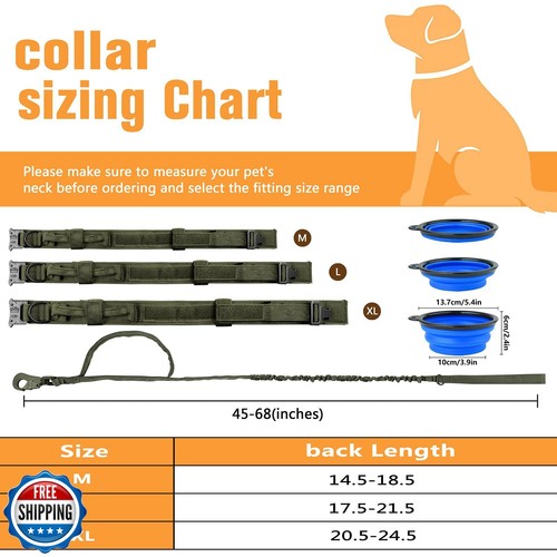 HYDEME Tactical Hundehalsband verstellbar Nylonhalsband mit Steuergriff und er - Bild 5 von 5