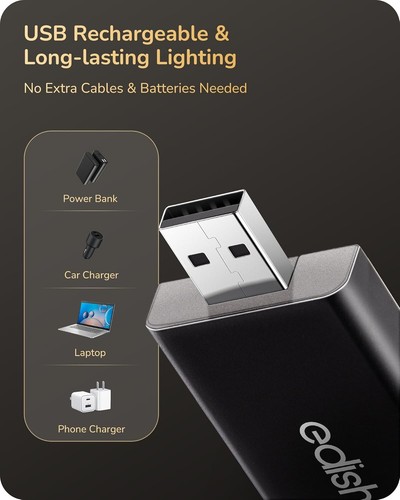EDISHINE Book Light for Reading at Night, 3 Colors & Stepless Dimming Black - Picture 3 of 8