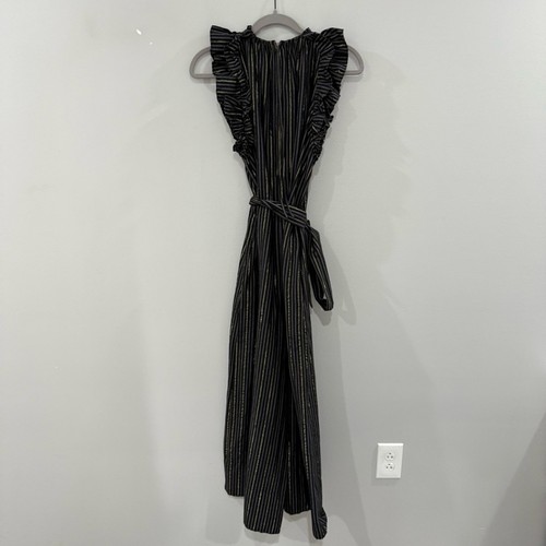 Ulla Johnson Jumpsuit Simka Wide Leg in Midnight Stripe Gold Metallic - Bild 10 von 13