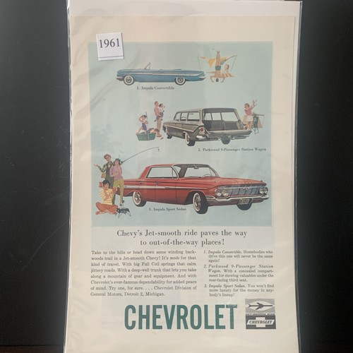 Vintage 1961 Chevrolet Chevy Jet Smooth Ride Paves The Way Ad Advertisement - Picture 2 of 2
