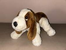 Plush Stuffed Dog Toy Basset Hound Beagle Mix Brown Cream Puppy Animal 15" Long