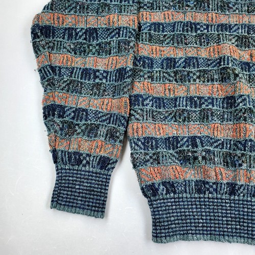 Vtg Tricots St Raphael Sweater XL Acrylic Wool Blend 80s 90s Striped Textured 3D - Picture 4 of 11