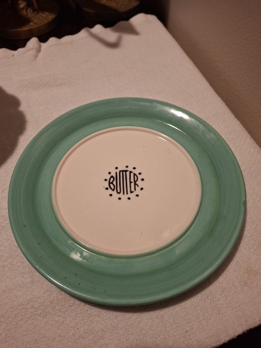 Anthropologie Green & White Domed Mold Design Butter Dish - Picture 4 of 6