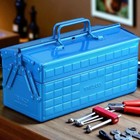 TRUSCO ST350B 2-Tier Steel Toolbox Blue 350x160x215mm Made in Japan