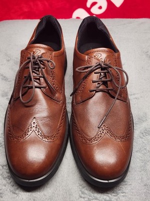 ECCO S Lite Hybrid Men 46 12 Brown Leather Wingtip Oxford Dress Comfort Shoes