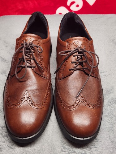 ECCO S Lite Hybrid Men 46 12 Brown Leather Wingtip Oxford Dress Comfort Shoes
