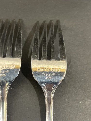 2 Hampton Court pattern stainless salad forks 6 1/2" Japan - Picture 5 of 8