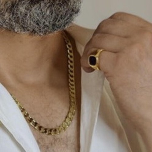 Herren Panzerkette Armband Set 8 mm 750er Gold vergoldet UVP:190€ Kette S1892L - Picture 5 of 7