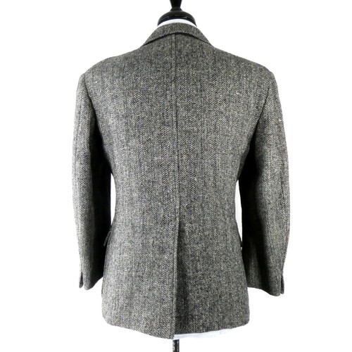 VTG 40 S Brooks Brothers Makers Tweed Patch Pkt Grey Herringbone Stripe Blazer - Picture 5 of 17