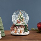 Northlight 7" Christmas Tree and Santa Claus Musical Blowing Snow Globe Decor