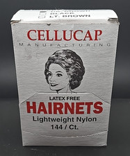Cellucap Latex Free Hairnets HN-500 Dark Brown Lightweight Nylon 144 Open Box