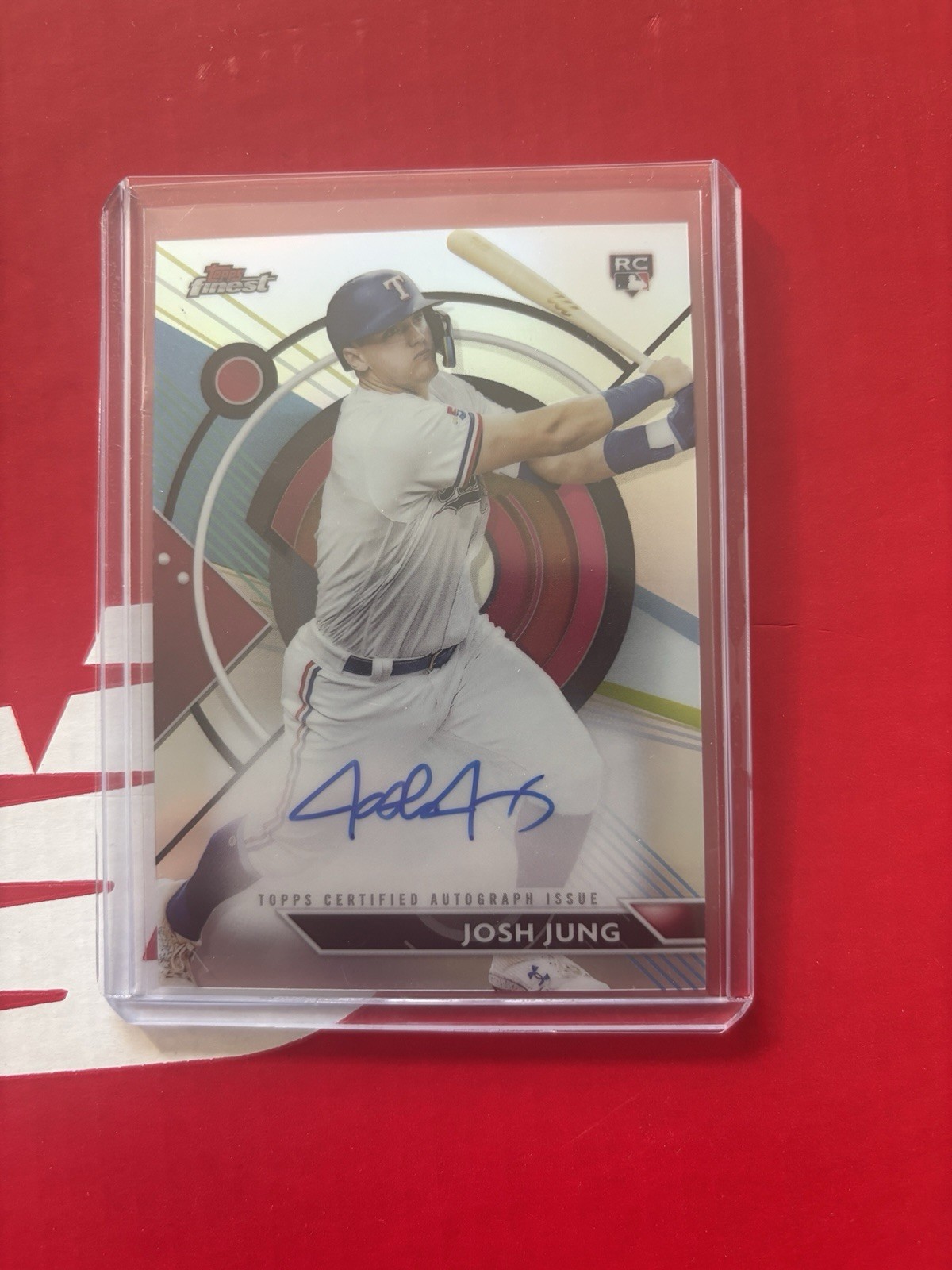 2023 Topps Finest Josh Jung Rookie On Card AUTO Refractor FA-JJ Texas Rangers RC