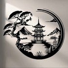 Bonsai Tree Torii Gate Metal Wall Art – Japanese Home & Office Decor Gift