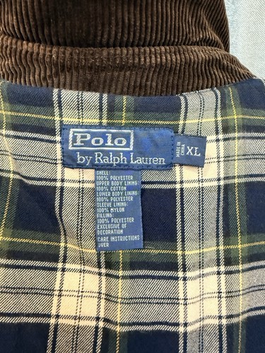 Polo Ralph Lauren Herren XL Navy Stepp Cord Besatz Mantel Jacke Druckknöpfe - Bild 9 von 12