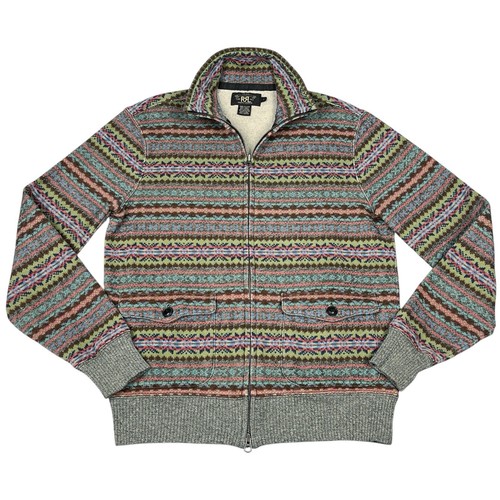 RRL Double RL Ralph Lauren Cardigan Sweater Mens Small Southwestern Fleece Zip - Picture 1 of 21