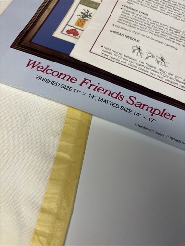 Needlecrafts Society Stamped Cross Stitch Kit Welcome Friends Sampler Tree Birds - Picture 8 of 9