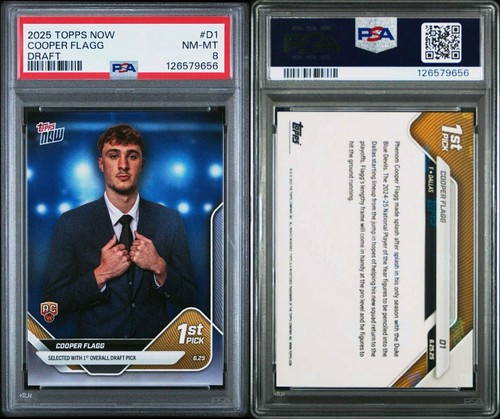 Cooper Flagg RC, Bozza #D1 - 2025 Topps Now - PSA 8 NM-MT - Foto 1 di 1