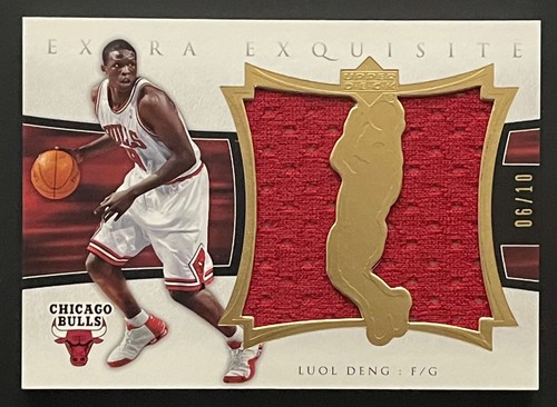 2004 05 UD Exquisite Extra Luol Deng Gold Jersey 6/10 Chicago Bulls Rare