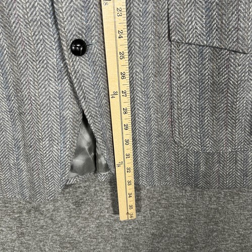 Vintage Pendleton Blazer Mens 44 Long Gray Wool Western Yoke USA Elbow Patches - Picture 4 of 10