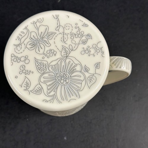 Teavana New Bone China grau Blumenmuster Becher mit Teeei und Deckel - Bild 5 von 9