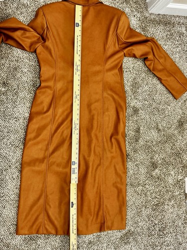 SELTEN 7 For All Mankind Kunstleder hellbraun Trenchcoat Gr. M AUSVERKAUFT UVP $ 395 - Bild 10 von 11