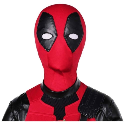 Kids Wade Wilson Cosplay 2024 Dead&pool&Wolverine Red Deluxe Costume+headgear - Picture 6 of 9