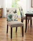 Butterfly Tulip Dining Chair Back Cover 4 Packs,Vintage Teal Flower Decorativ...