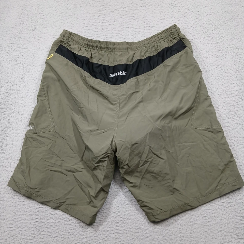 Pantalones Cortos de Ciclismo Acolchados Santic Para Hombre 3XL Verde Negro Nylon Bicicleta de Montaña Foto 2 de 4