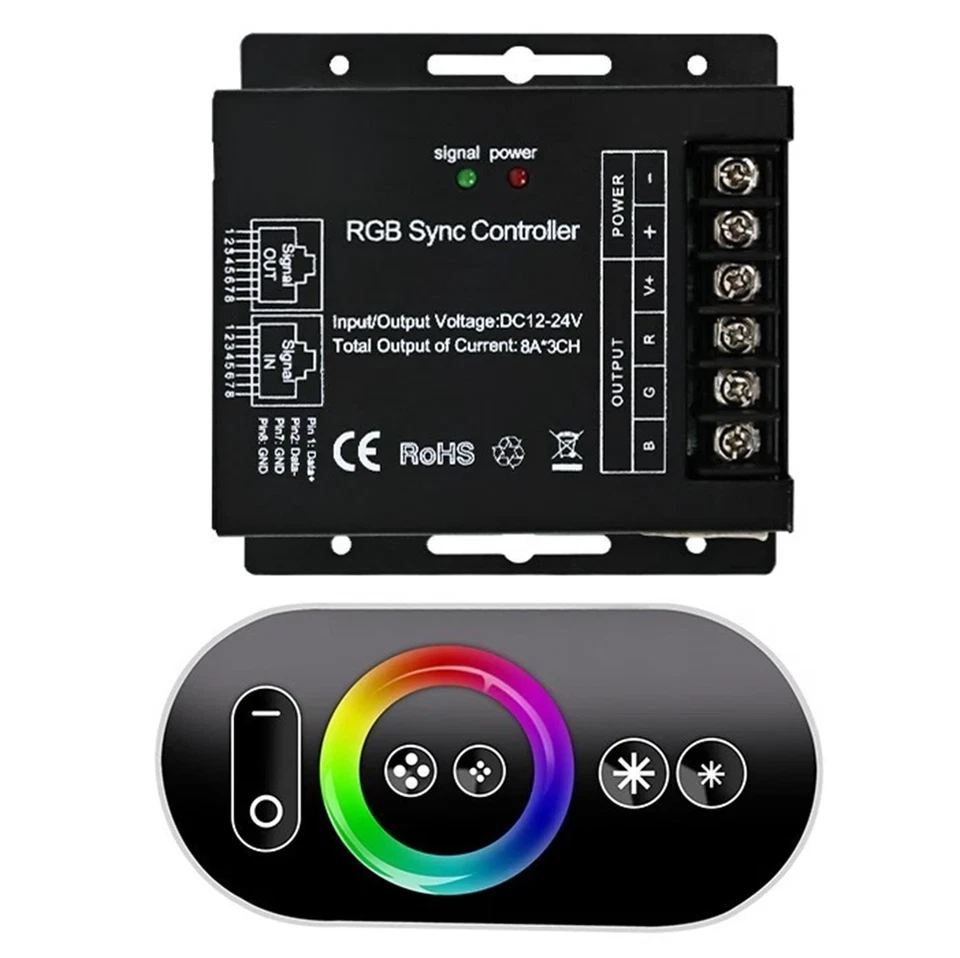 DC12V-24V 8A*3CH RGB Sync Controller Wireless Touch RGB Remote For RGB LED Light - Image 3 of 4