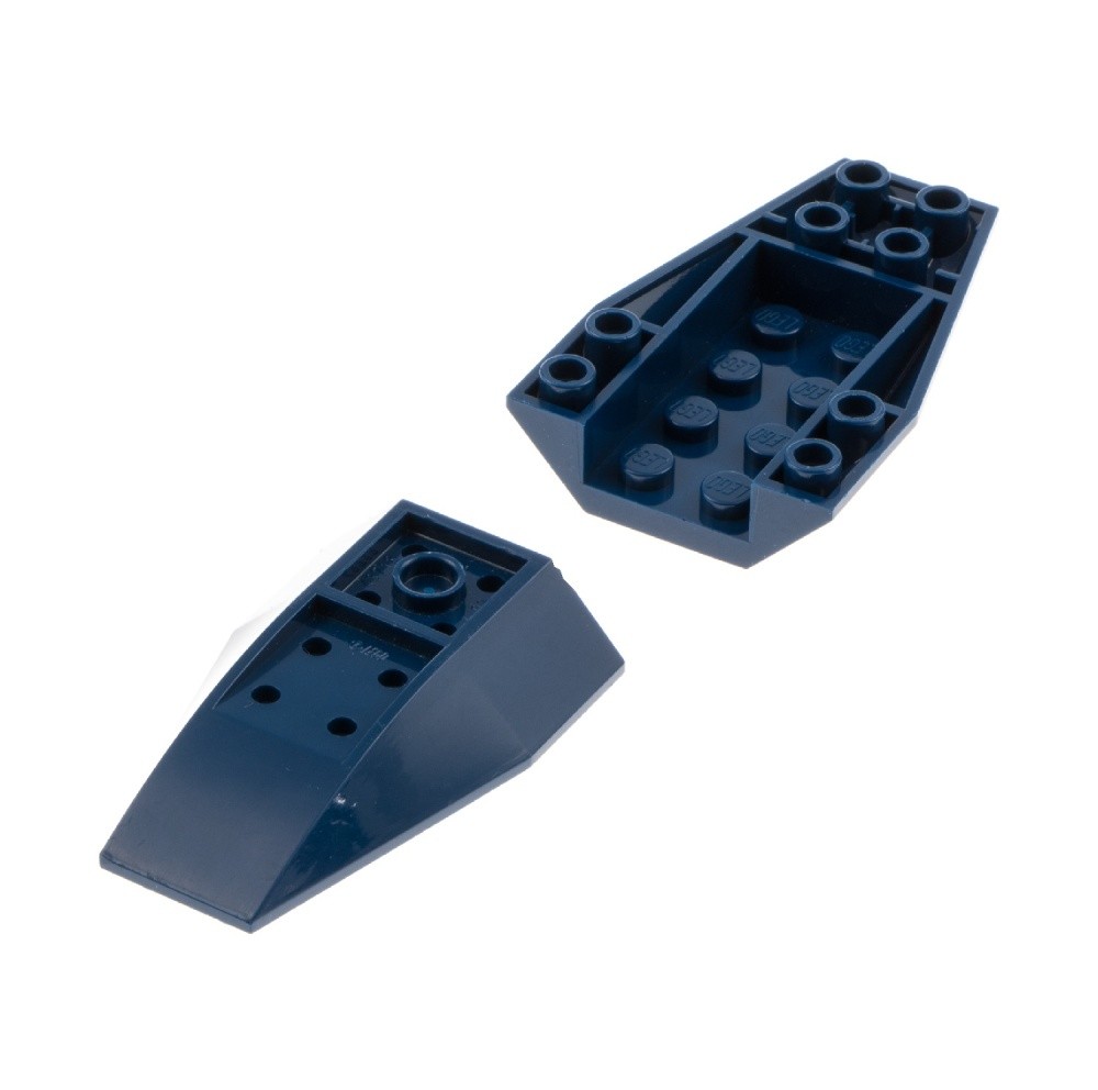2x Lego Roof Brick 6x4x1 Dark Blue Inverted Curved Slope 6109925 43713