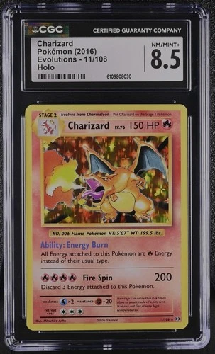 Pokémon Charizard Evolutions XY #11, holo Rare, CGC 8.5!!!