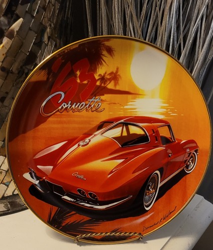 1963 Chevy Corvette by Donald Wieland LE Porcelain Franklin Mint Collector Plate - Picture 1 of 4