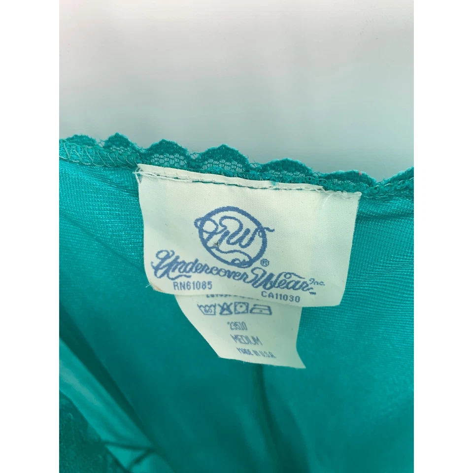 Vestido sin Mangas Vintage Undercover Wear Para Mujer S/M Azul Teal Encaje Top Midi Foto 3 de 4