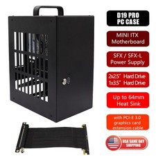 Mini Itx Computer Gaming Case 403 Stainless Steel Black Chassis With Riser Cable