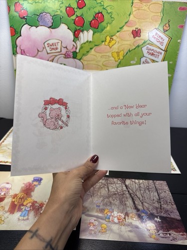 Mixed Lot 8 Vintage Strawberry Shortcake Christmas Cards 3 Envelopes L@@k - Picture 7 of 24