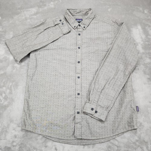 Camisa Patagonia Para Hombre Grande Gris Algodón Orgánico Manga Larga Botón STY53791FA17 - Imagen 1 de 14