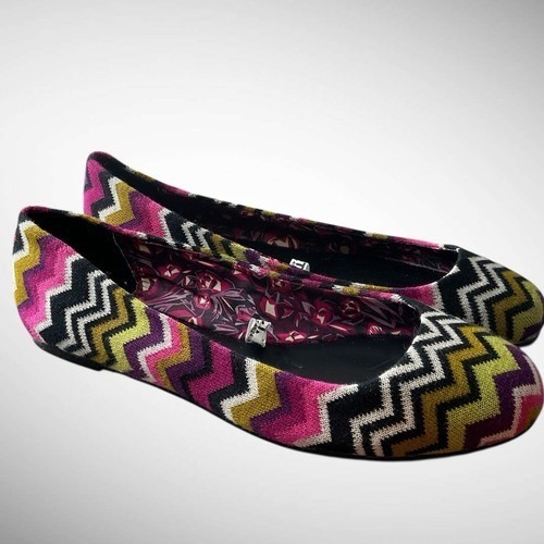 NWOT Missoni For Target Pink/Black Chevron Zig Zag Ballet Flats Women Size 9 - Picture 10 of 11
