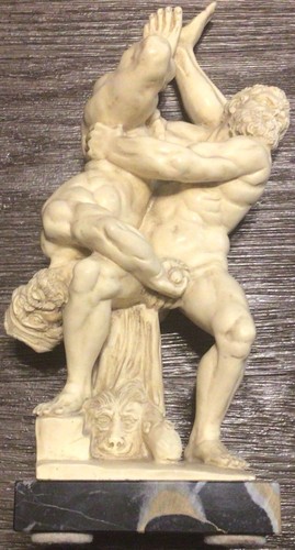 Hercules And Diomedes Art Classic Roman Grece Statue Marble Base Made In Italy - Picture 1 of 6