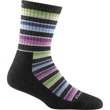 Darn Tough 1994 Charcoal Women's Decade Stripe MicroCrew Midweight Hiking Sock