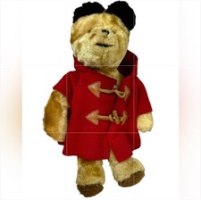 PADDINGTON BEAR Plush Toy Eden with Red Coat 15" Vintage 1988 Stuffed Animal