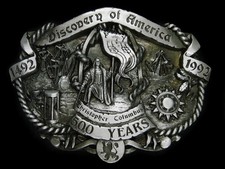 UD05119 NOS VINTAGE 1992  DISCOVERY OF AMERICA CHRISTOPHER COLUMBUS  BUCKLE